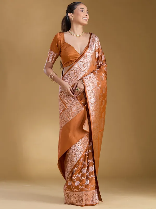 Mustard_Zariwork_Art_Silk_Silk_Saree