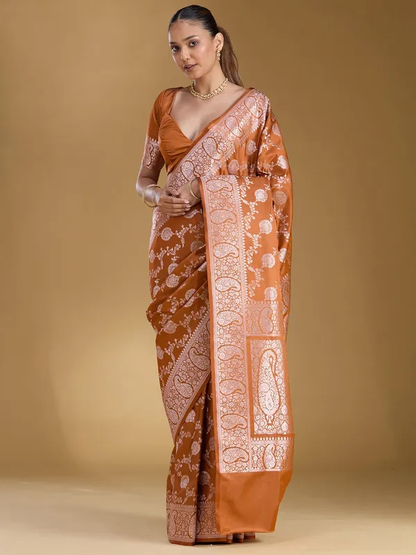 Mustard_Zariwork_Art_Silk_Silk_Saree