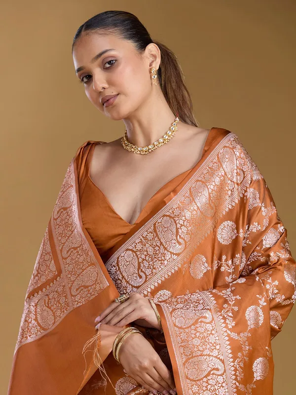 Mustard_Zariwork_Art_Silk_Silk_Saree