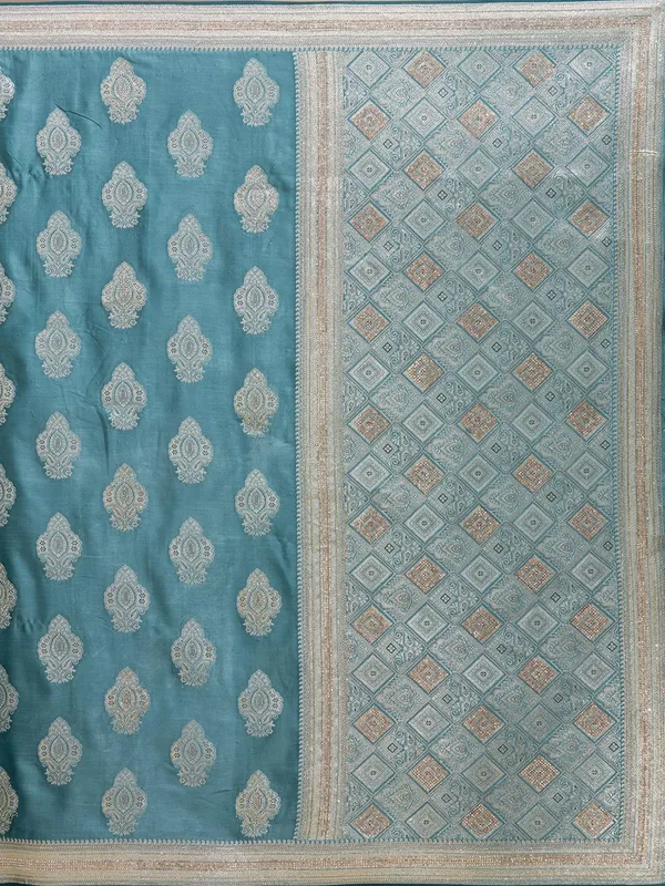 Blue_Stonework_Gold_Silk_Silk_Saree