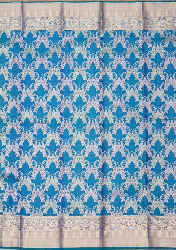 Peacock_Blue_Zariwork_Gold_Pure_Silk_Silk_Saree
