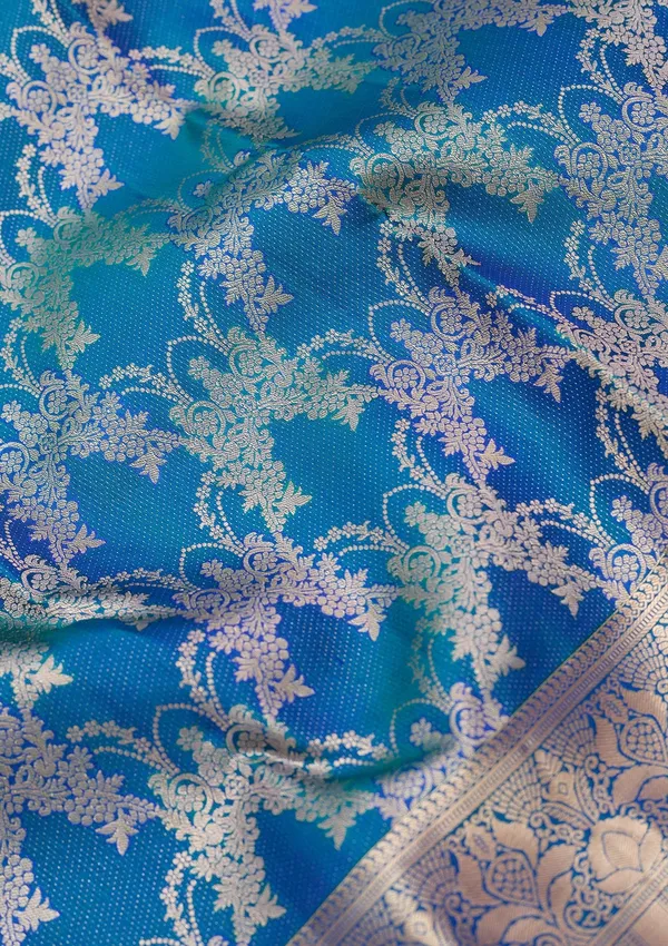 Peacock_Blue_Zariwork_Gold_Pure_Silk_Silk_Saree