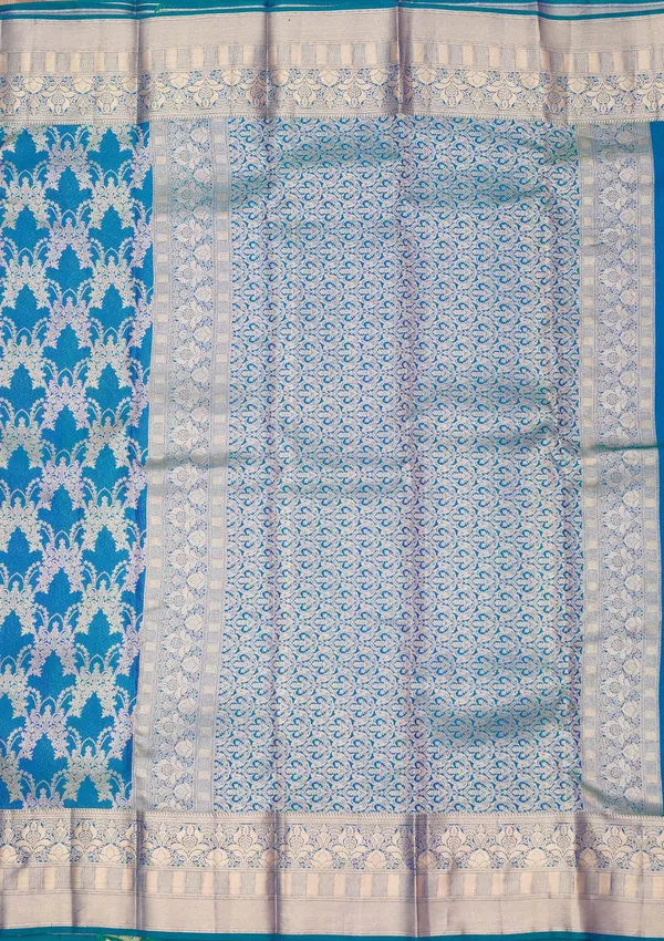 Peacock_Blue_Zariwork_Gold_Pure_Silk_Silk_Saree
