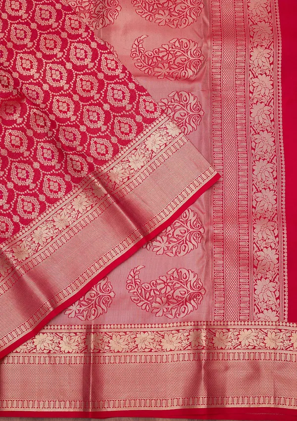 Rani_Pink_Zariwork_Gold_Pure_Silk_Silk_Saree