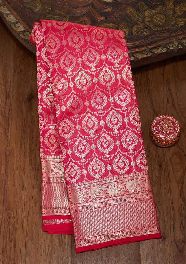 Rani_Pink_Zariwork_Gold_Pure_Silk_Silk_Saree