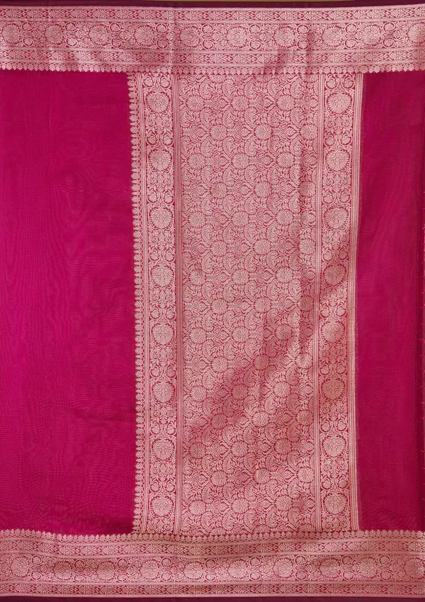 Magenta_Pink_Zariwork_Gold_Art_Silk_Silk_Saree