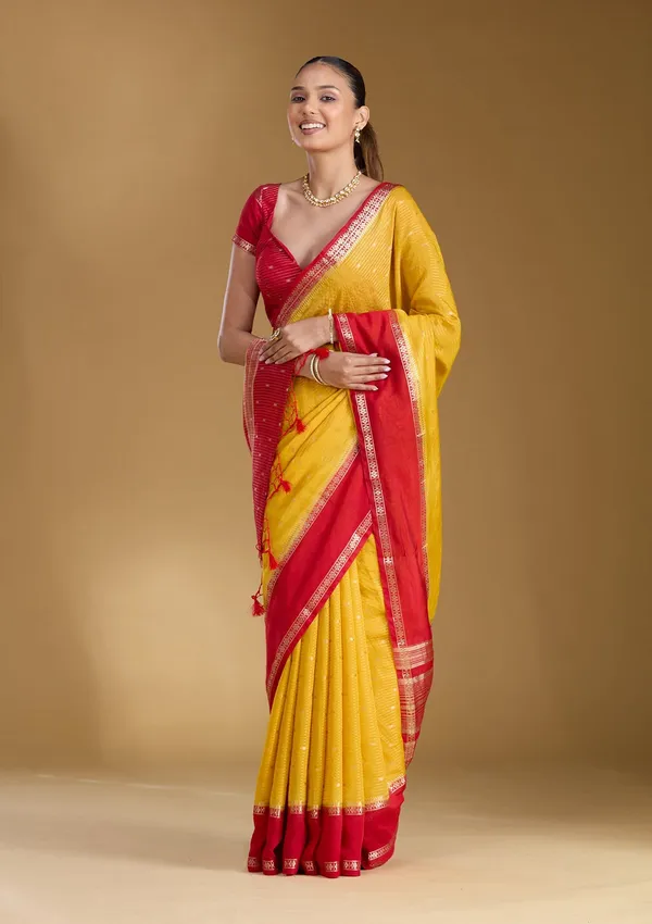 Yellow_Zariwork_Gold_Art_Silk_Silk_Saree