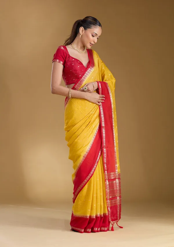 Yellow_Zariwork_Gold_Art_Silk_Silk_Saree