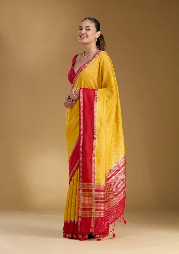 Yellow_Zariwork_Gold_Art_Silk_Silk_Saree