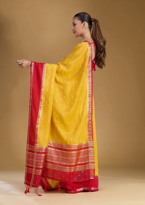 Yellow_Zariwork_Gold_Art_Silk_Silk_Saree