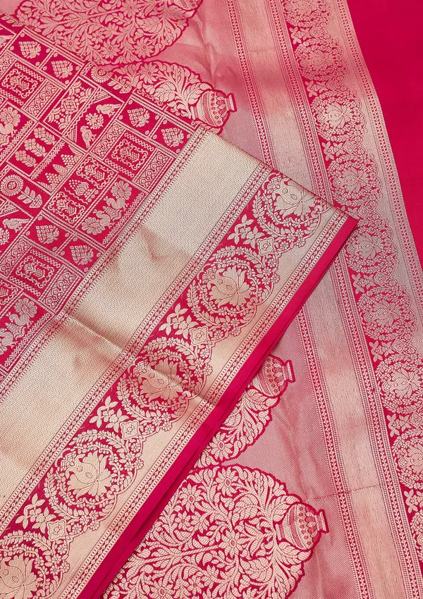 Rani_Pink_Zariwork_Gold_Pure_Silk_Silk_Saree