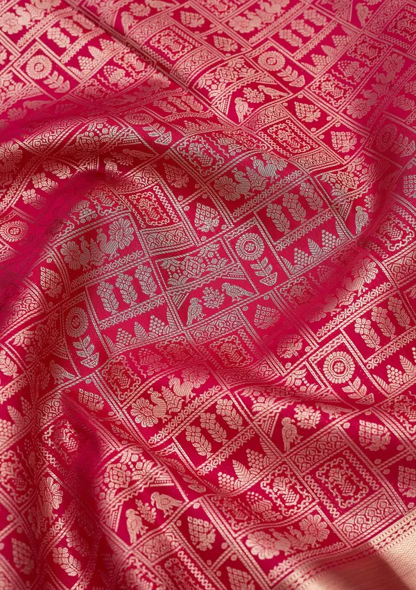 Rani_Pink_Zariwork_Gold_Pure_Silk_Silk_Saree