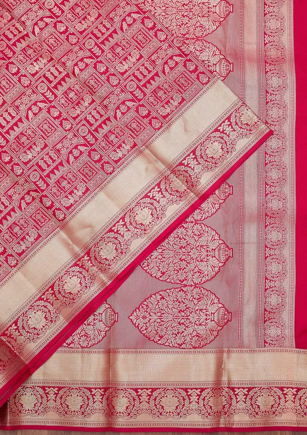 Rani_Pink_Zariwork_Gold_Pure_Silk_Silk_Saree