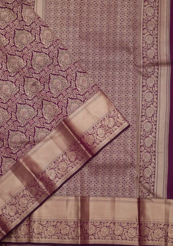 Wine_Zariwork_Gold_Pure_Silk_Silk_Saree