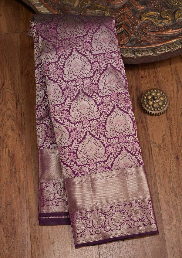 Wine_Zariwork_Gold_Pure_Silk_Silk_Saree