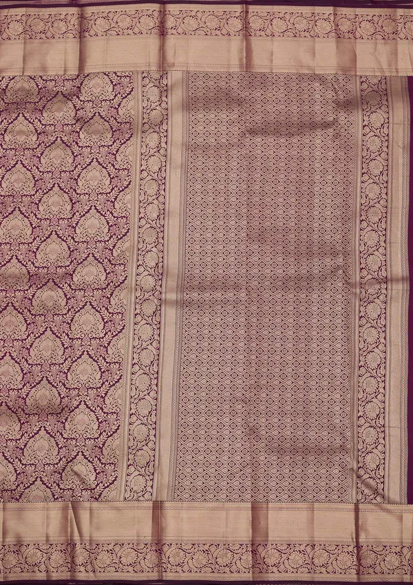 Wine_Zariwork_Gold_Pure_Silk_Silk_Saree