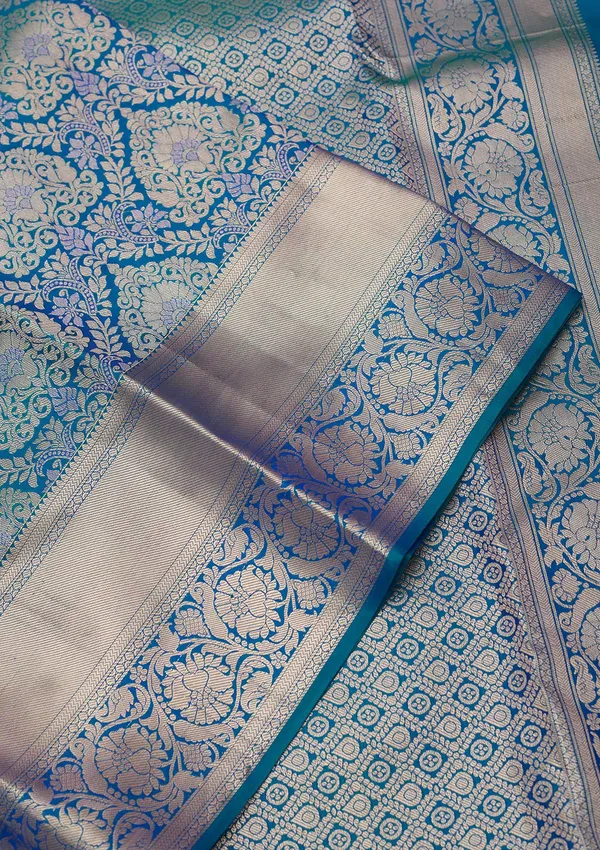 Peacock_Blue_Zariwork_Gold_Pure_Silk_Silk_Saree