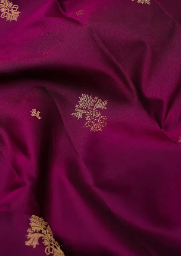 Wine_Zariwork_Gold_Silk_Silk_Saree