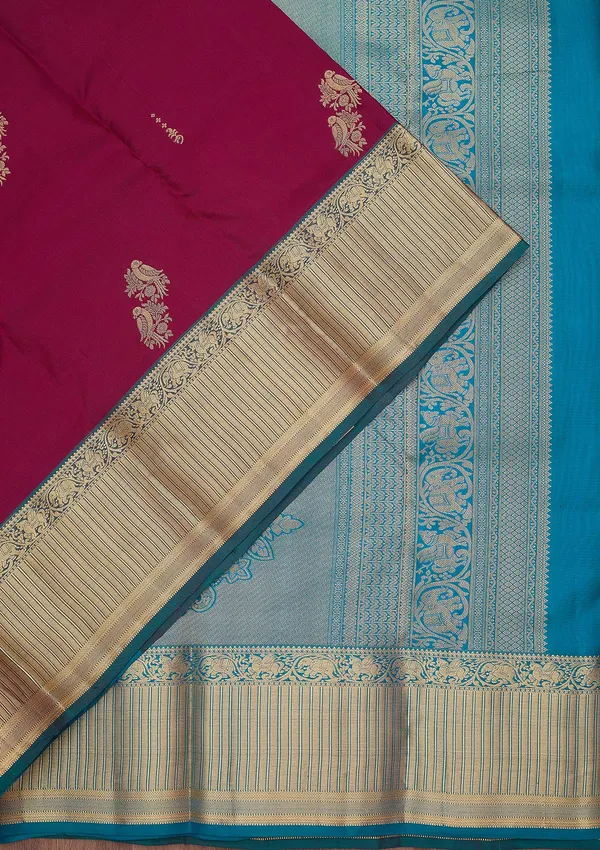 Wine_Zariwork_Gold_Silk_Silk_Saree
