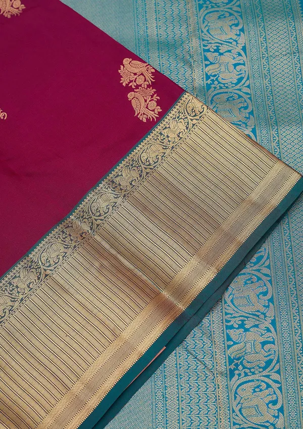 Wine_Zariwork_Gold_Silk_Silk_Saree