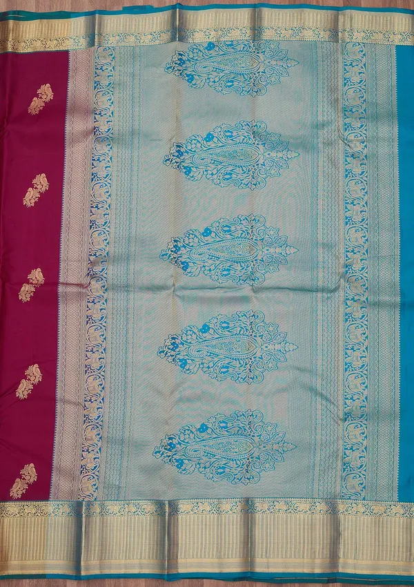 Wine_Zariwork_Gold_Silk_Silk_Saree