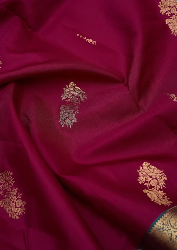 Wine_Zariwork_Gold_Silk_Silk_Saree