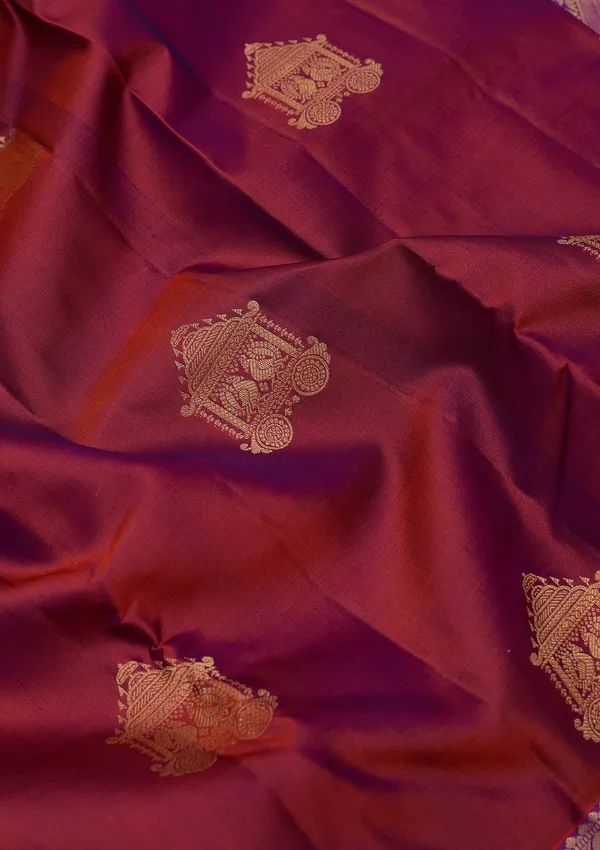 Rust_Zariwork_Gold_Silk_Silk_Saree