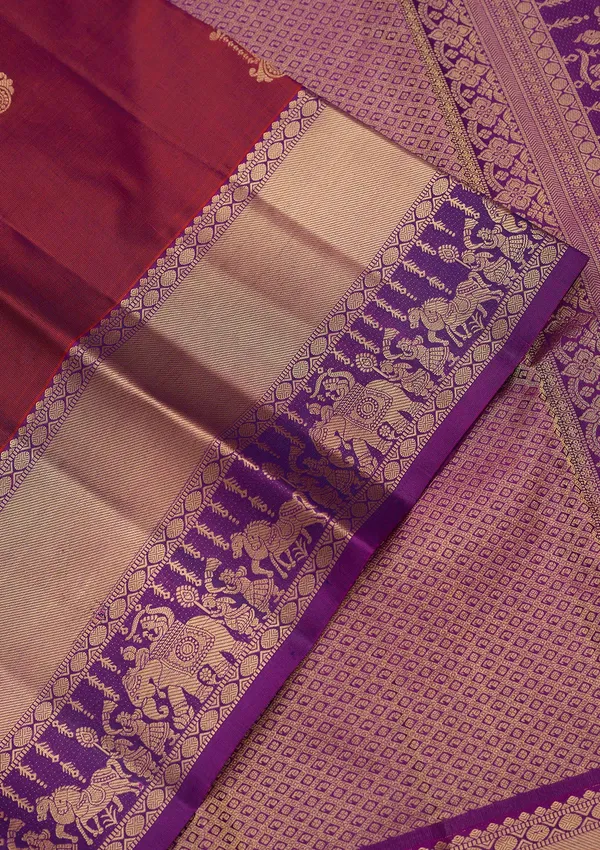 Rust_Zariwork_Gold_Silk_Silk_Saree