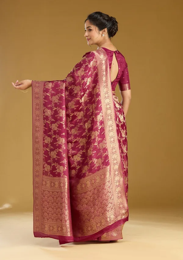 Wine_Zariwork_Gold_Art_Silk_Silk_Saree