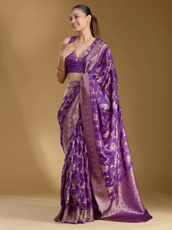 Violet_Zariwork_Gold_Art_Silk_Silk_Saree