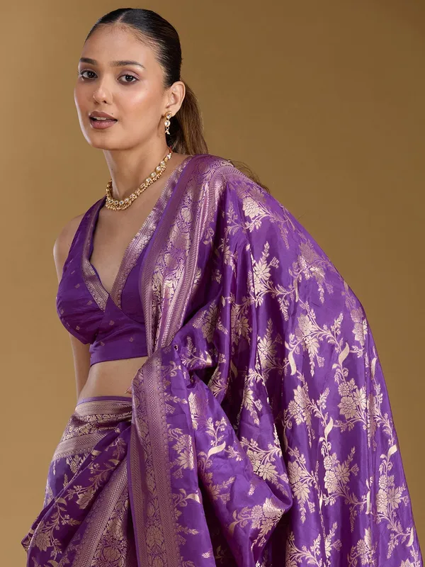 Violet_Zariwork_Gold_Art_Silk_Silk_Saree