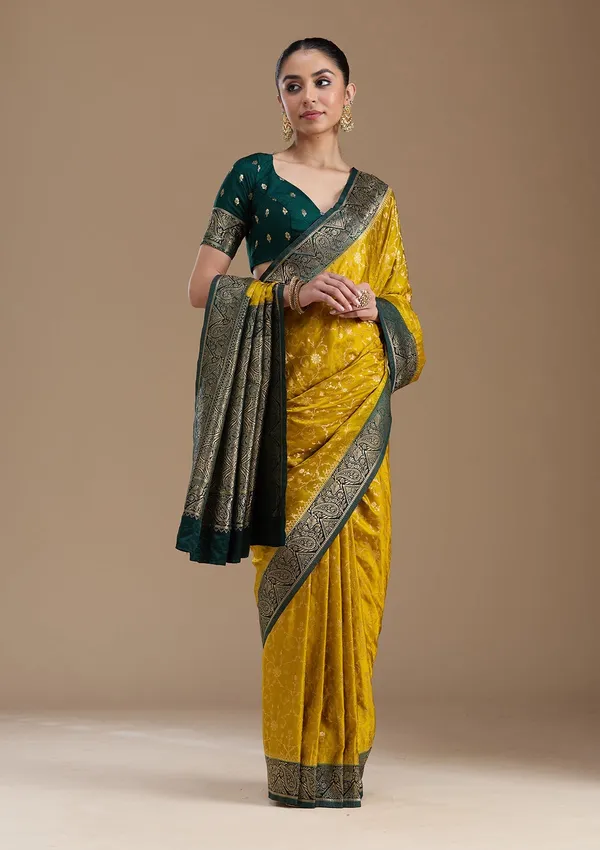 Yellow_Zariwork_Gold_Art_Silk_Silk_Saree
