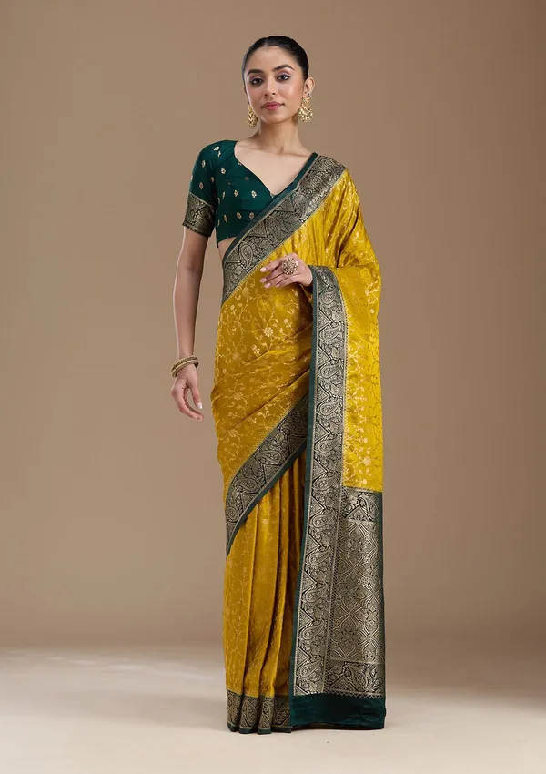 Yellow_Zariwork_Gold_Art_Silk_Silk_Saree