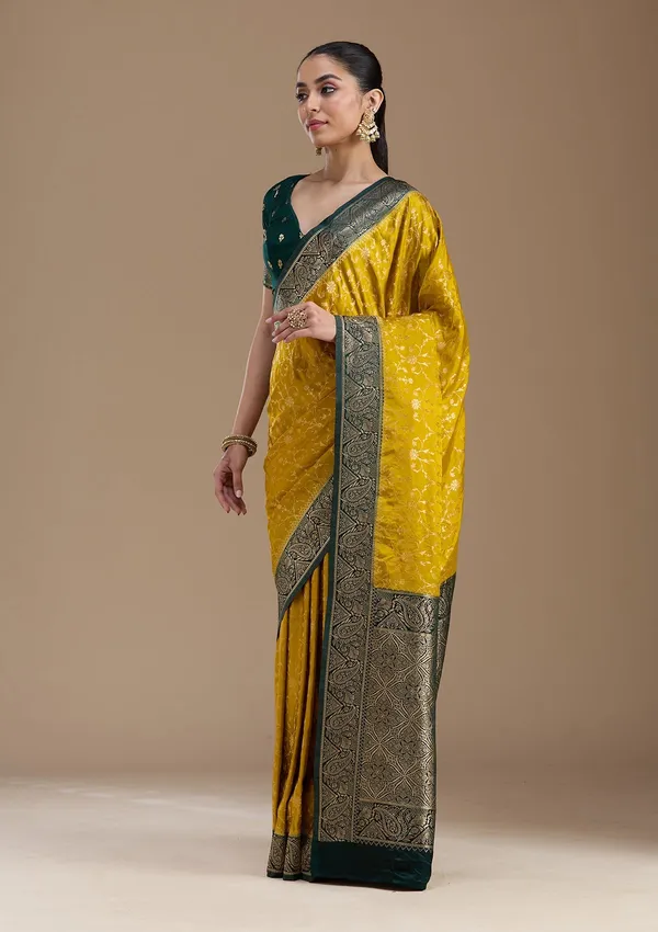 Yellow_Zariwork_Gold_Art_Silk_Silk_Saree