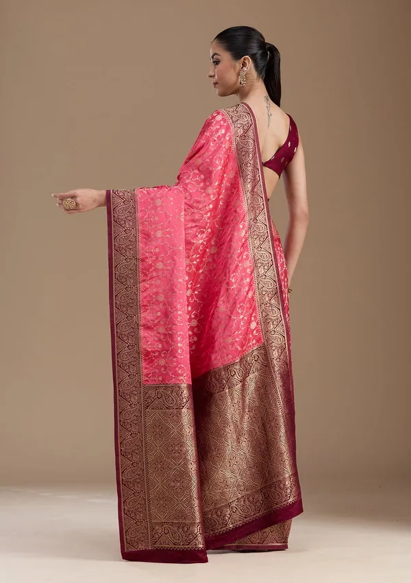 Pink_Zariwork_Gold_Art_Silk_Silk_Saree