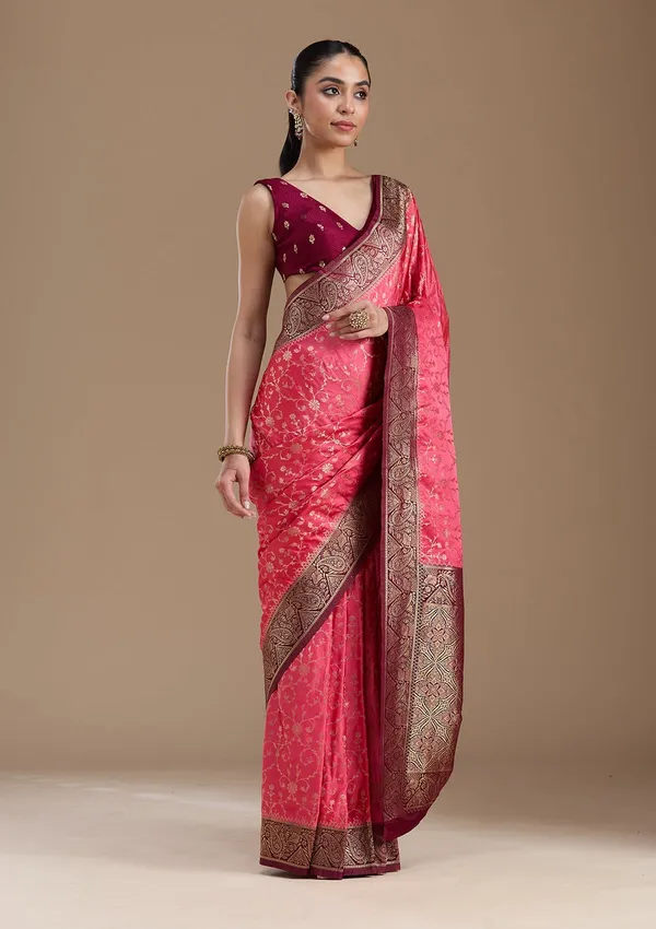 Pink_Zariwork_Gold_Art_Silk_Silk_Saree