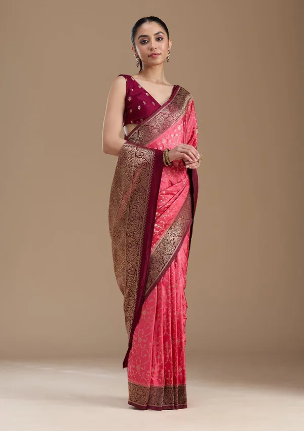 Pink_Zariwork_Gold_Art_Silk_Silk_Saree