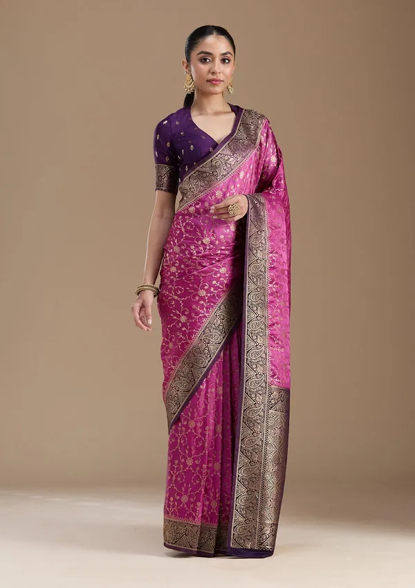 Lavender_Zariwork_Gold_Art_Silk_Silk_Saree