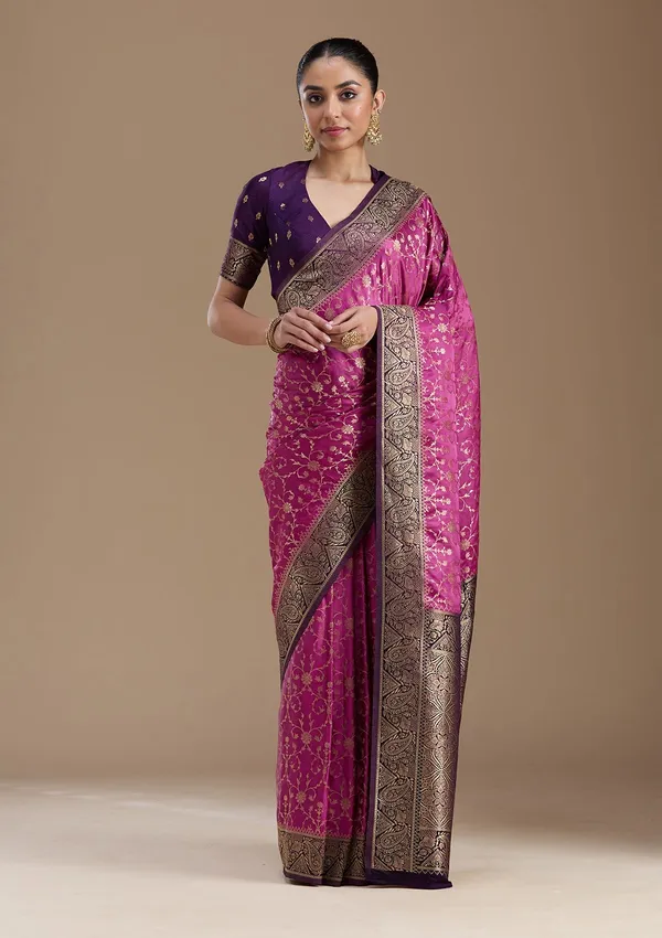 Lavender_Zariwork_Gold_Art_Silk_Silk_Saree