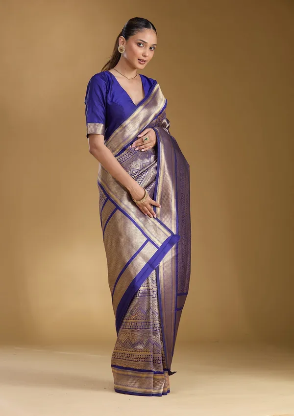 Royal_Blue_Zariwork_Gold_Art_Silk_Silk_Saree