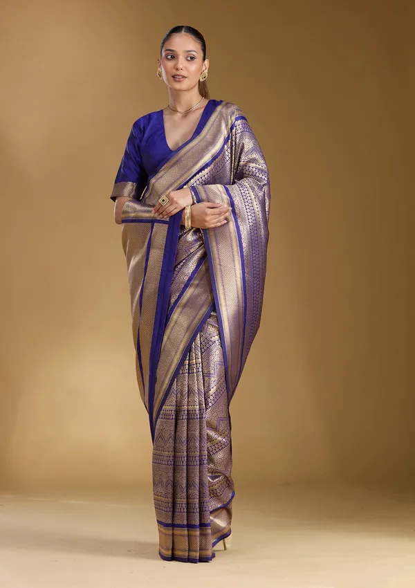 Royal_Blue_Zariwork_Gold_Art_Silk_Silk_Saree