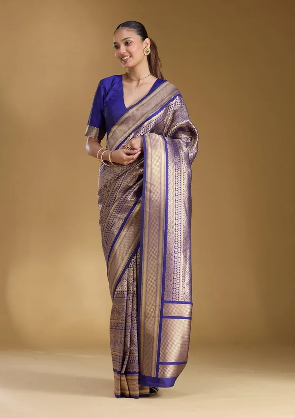 Royal_Blue_Zariwork_Gold_Art_Silk_Silk_Saree