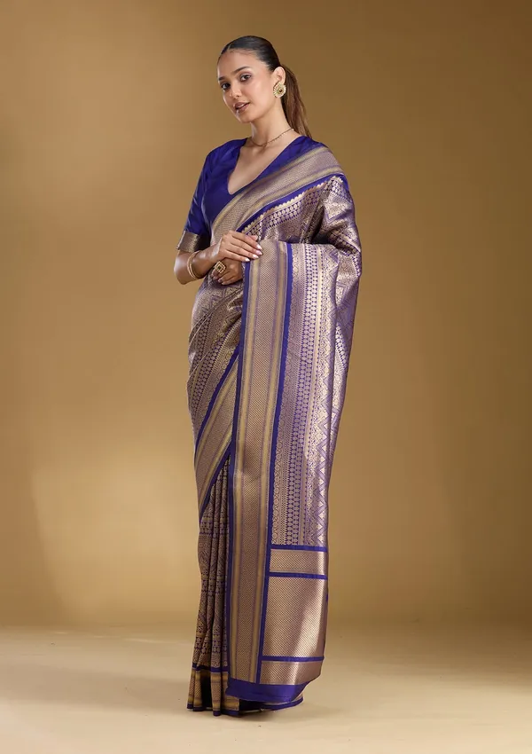 Royal_Blue_Zariwork_Gold_Art_Silk_Silk_Saree