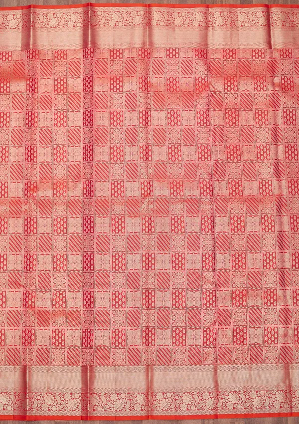 Orange_Zariwork_Gold_Pure_Silk_Silk_Saree
