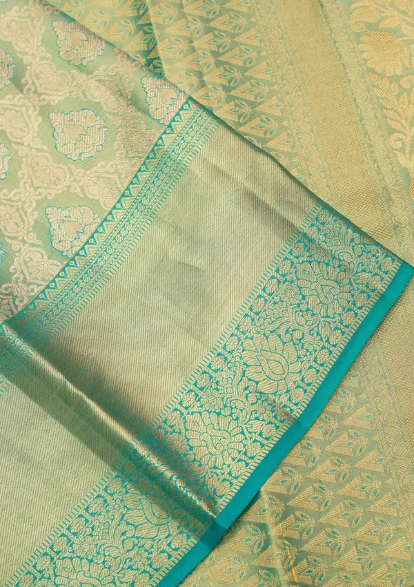 Rama_Green_Zariwork_Gold_Silk_Silk_Saree