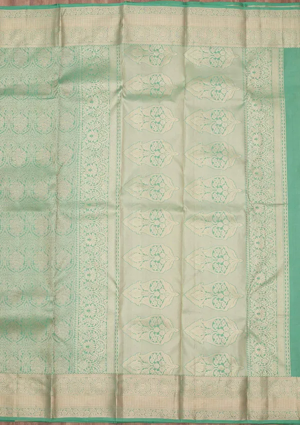 Sea_Green_Zariwork_Silver_Silk_Silk_Saree