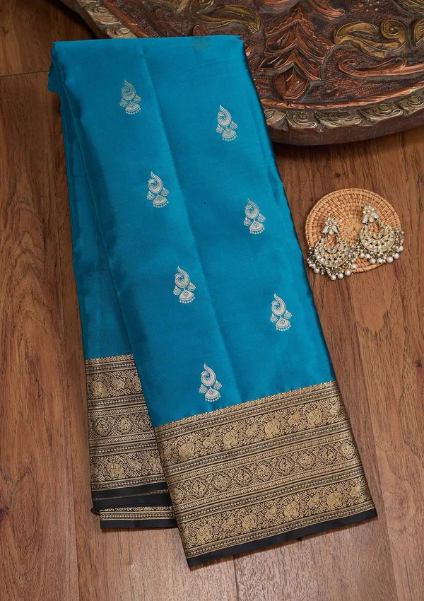 Blue_Zariwork_Gold_Silk_Silk_Saree