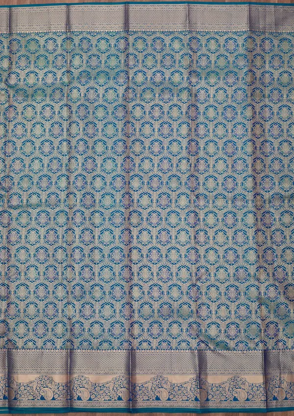 Peacock_Blue_Zariwork_Gold_Silk_Silk_Saree