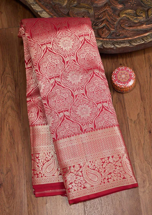Maroon_Zariwork_Gold_Silk_Silk_Saree