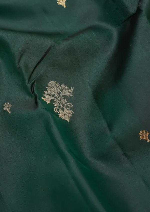Bottle_Green_Zariwork_Gold_Silk_Silk_Saree